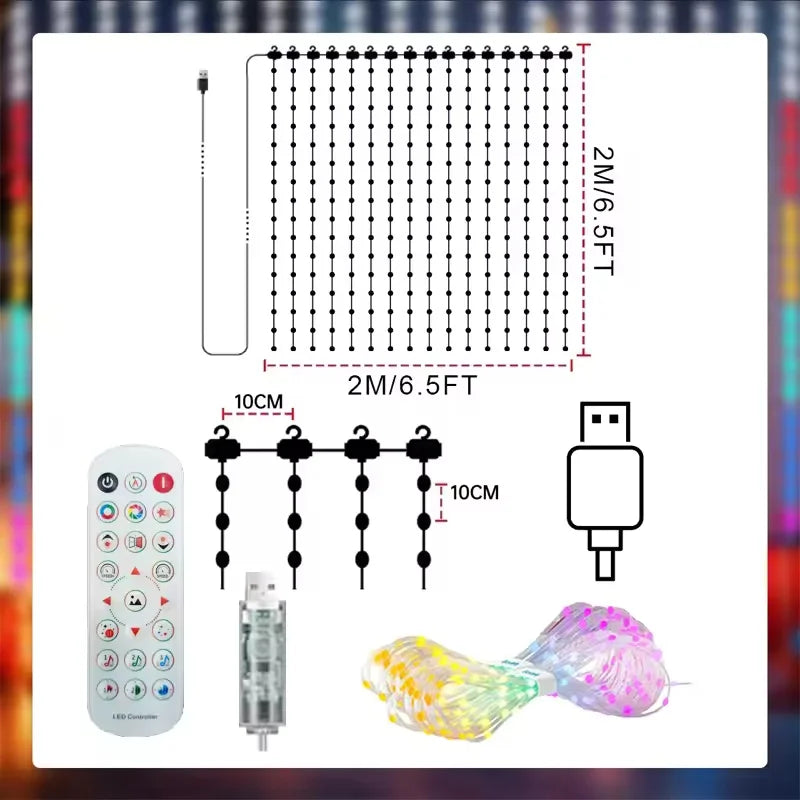 Smart LED Christmas Curtain Lights